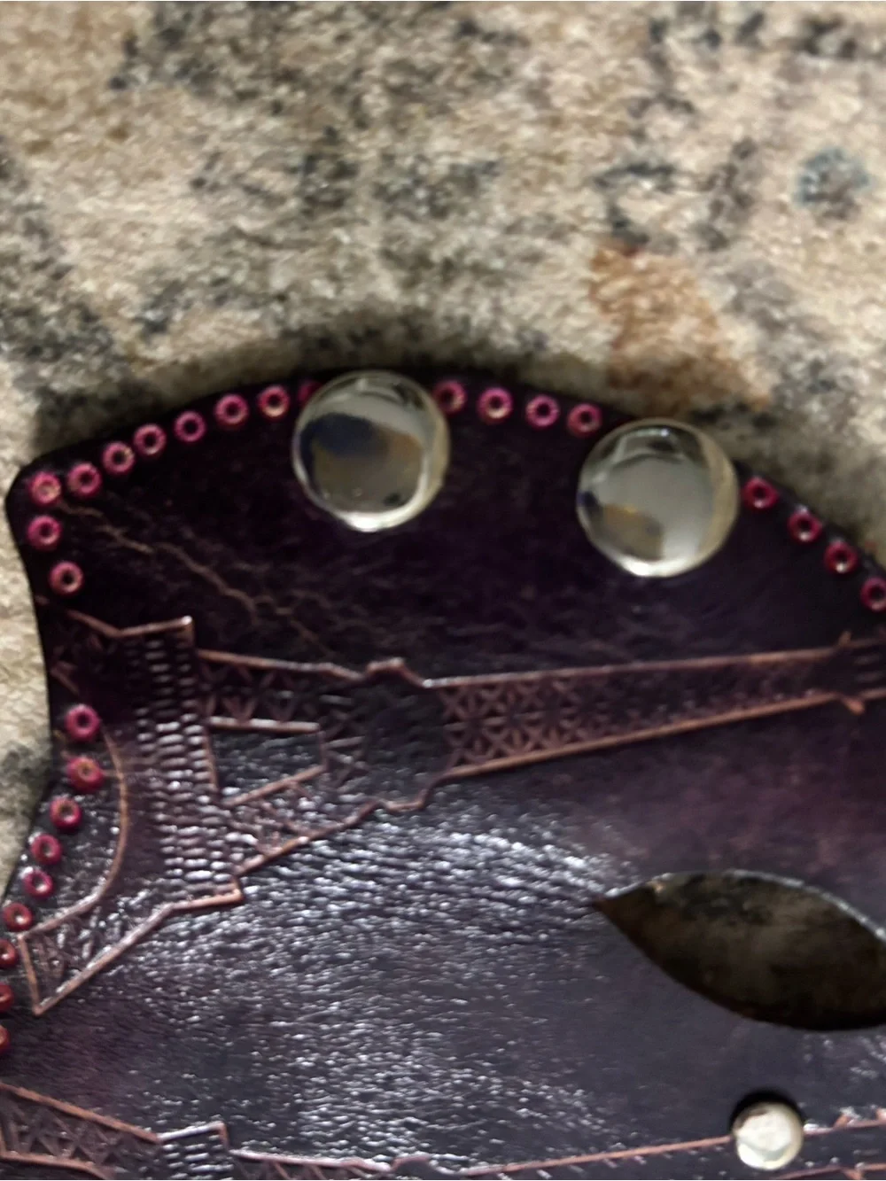 Source Unknown Purple and Pink Eiffel Tower Leather Key Case